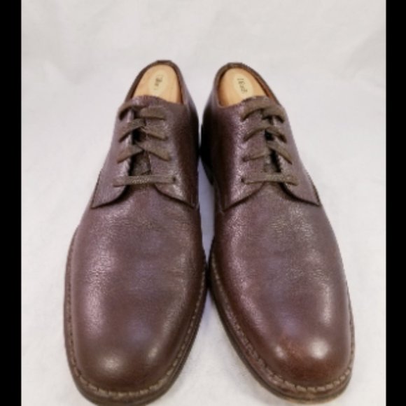 JOHN VARVATOS ITALIAN MEN SHOES OXFORDS BROWN LEATHER SIZE 11.5 EUC - Picture 1 of 11